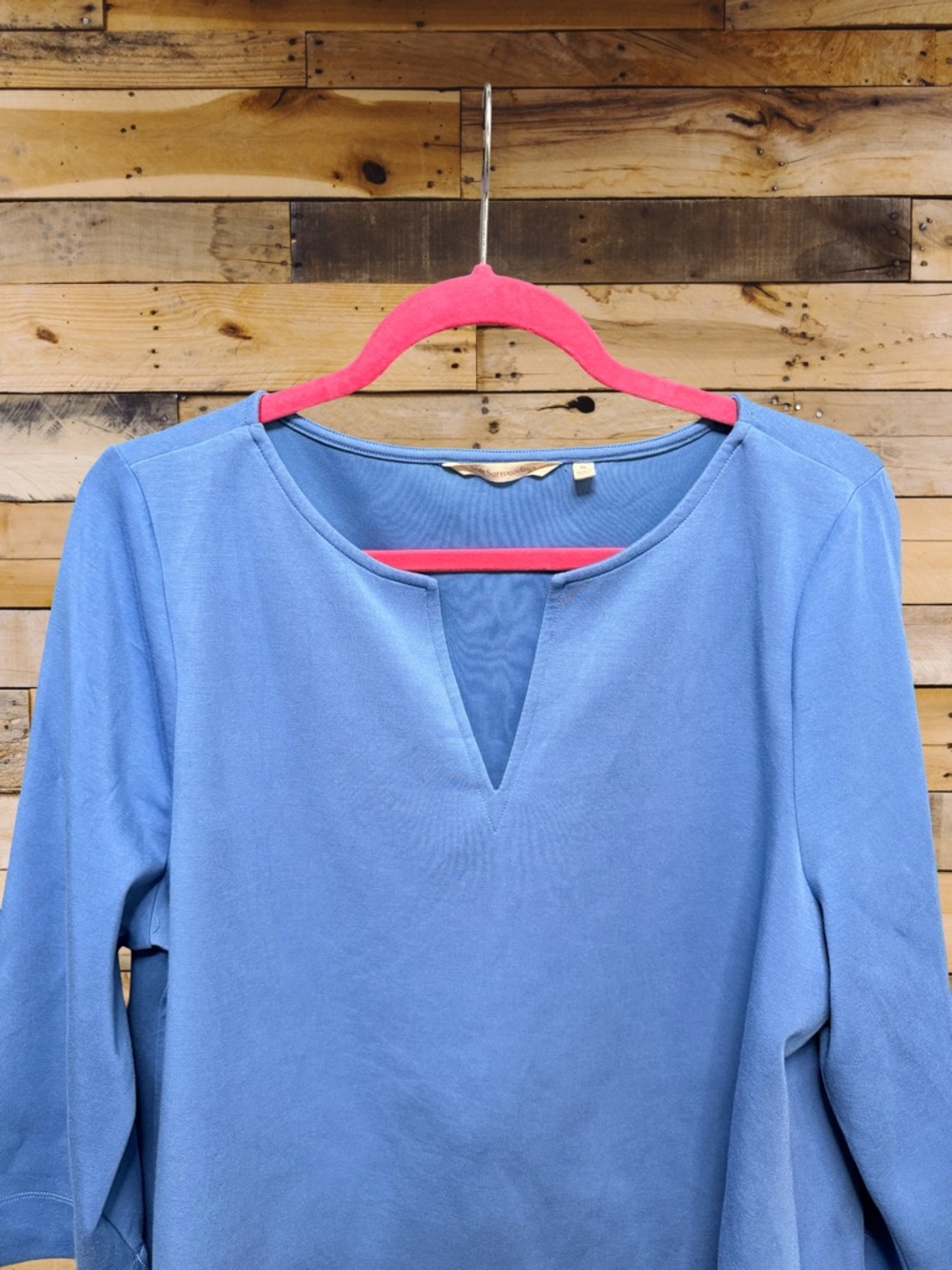 Soft Surroundings Light Blue Split Neck 3/4 Sleeve Knit Tunic Size XL - Picture 2 of 6